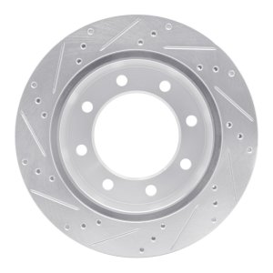 Ford F-250 Brake Rotor (1) - Rear Right - R1 Concepts - Drilled & Slotted - Silver - `99-`05